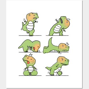 T-Rex tries Yoga Posters and Art